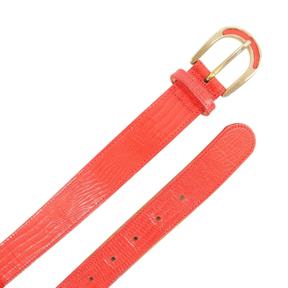 Vintage Harken Belt Lizard Embossed Red Leather USA Women S